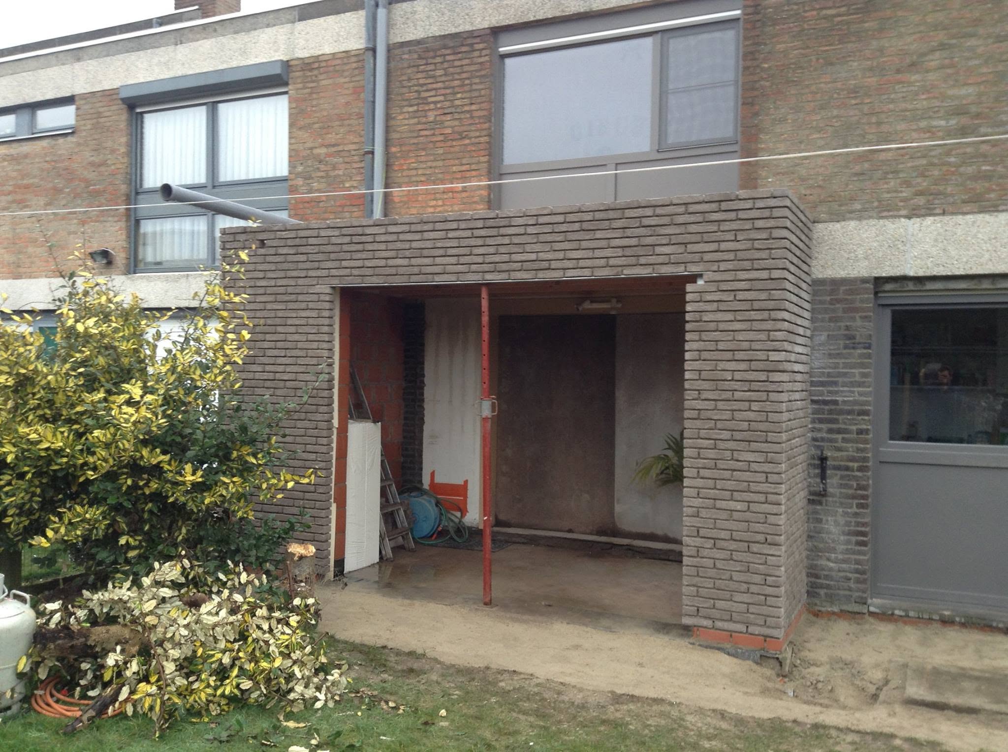 Uitbreiding van woning in metselwerk